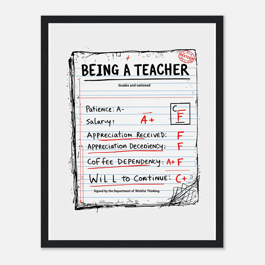 Teacher Framed Print Wall Art Ready to Hang UK Framed Art Print — detail view | Wild Thread Co