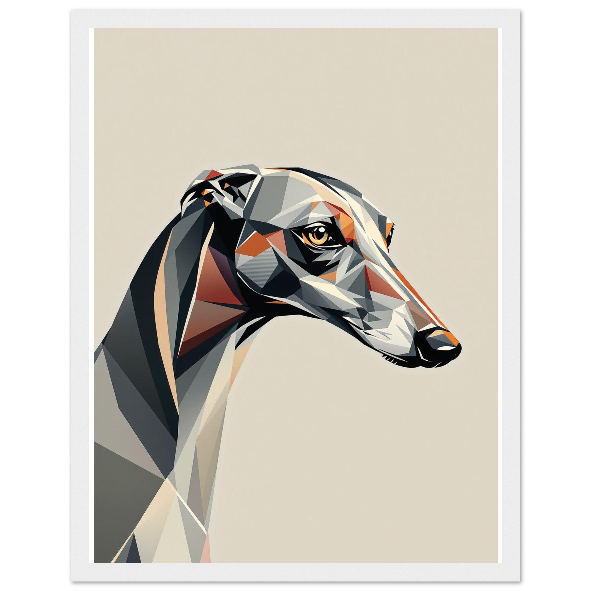 Greyhound Art Deco Framed Art Print — detail view | Wild Thread Co