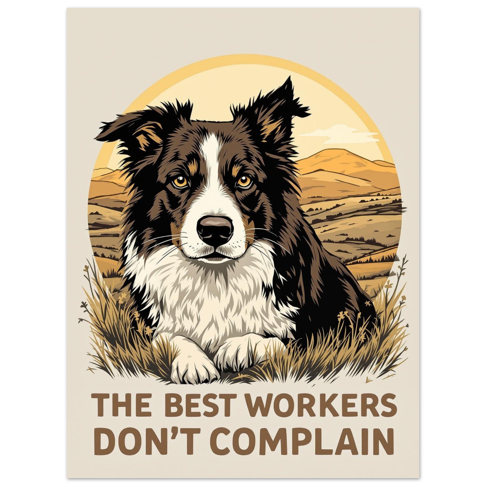 Border Collie Working Dog A1 Art Print Art Print — detail view | Wild Thread Co