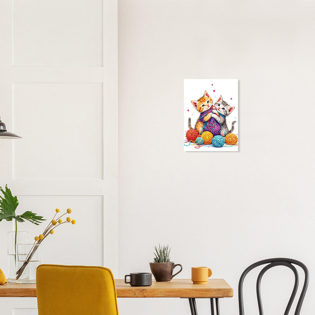 Cats Playing Yarn Art Print Art Print — detail view | Wild Thread Co