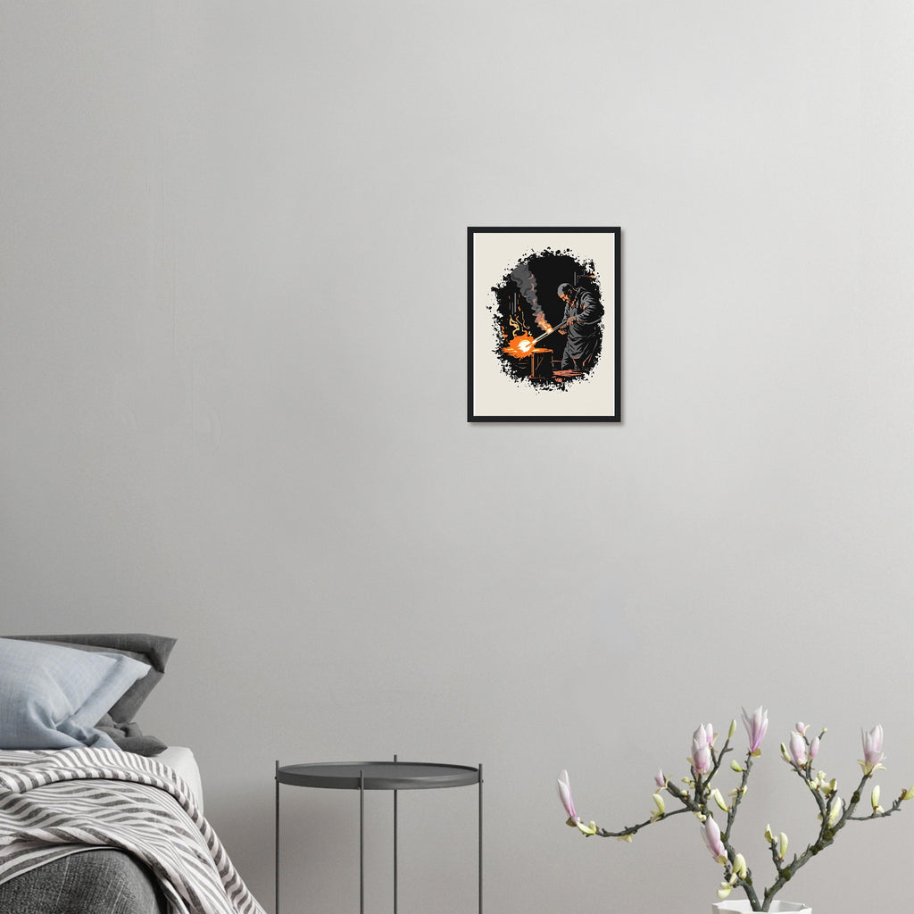 Glass Blower Craft Workshop Framed Print Wall Art Ready to Hang UK Framed Art Print — detail view | Wild Thread Co