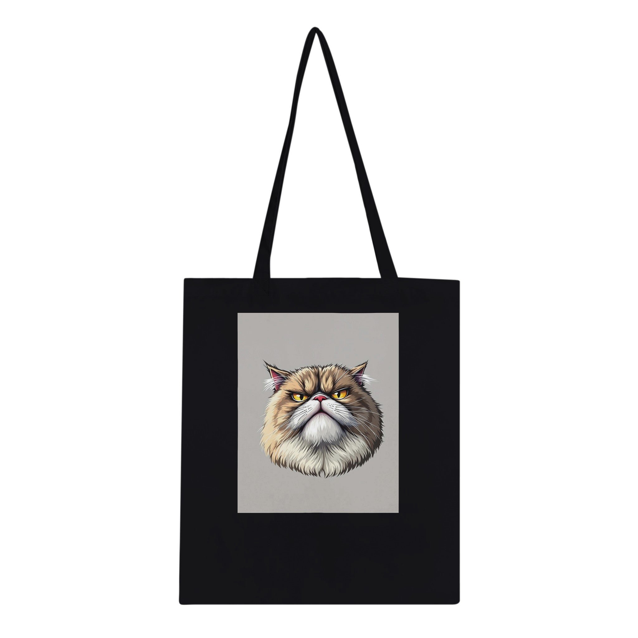 Grumpy Cat Face Tote Bag Cotton Shopper UK Tote Bag — detail view | Wild Thread Co
