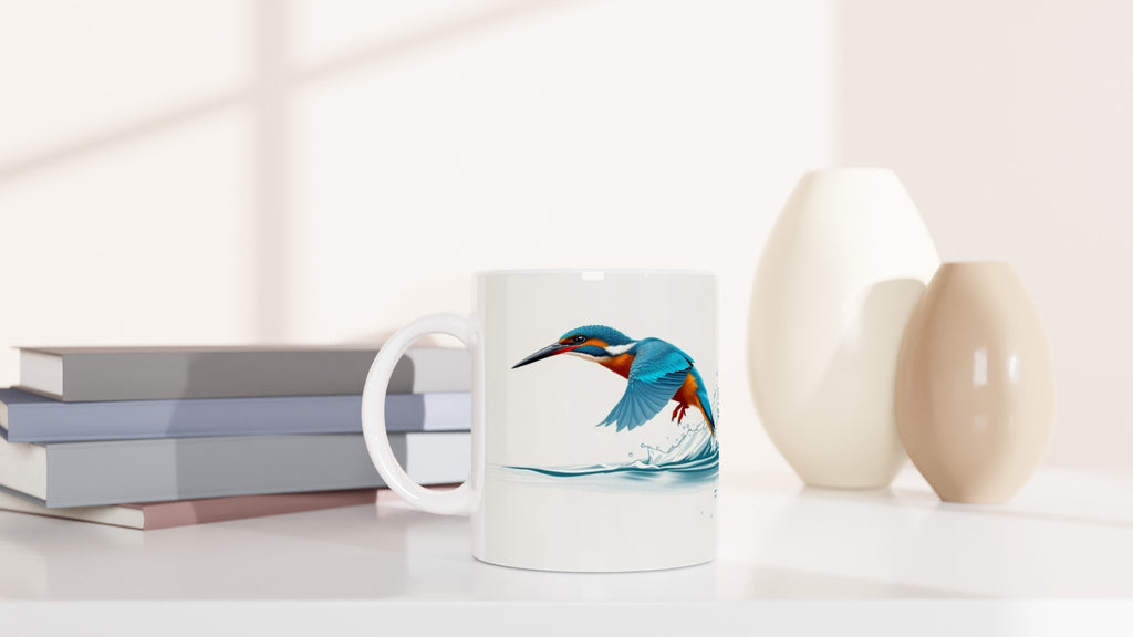 kingfisher dive Mug — detail view | Wild Thread Co