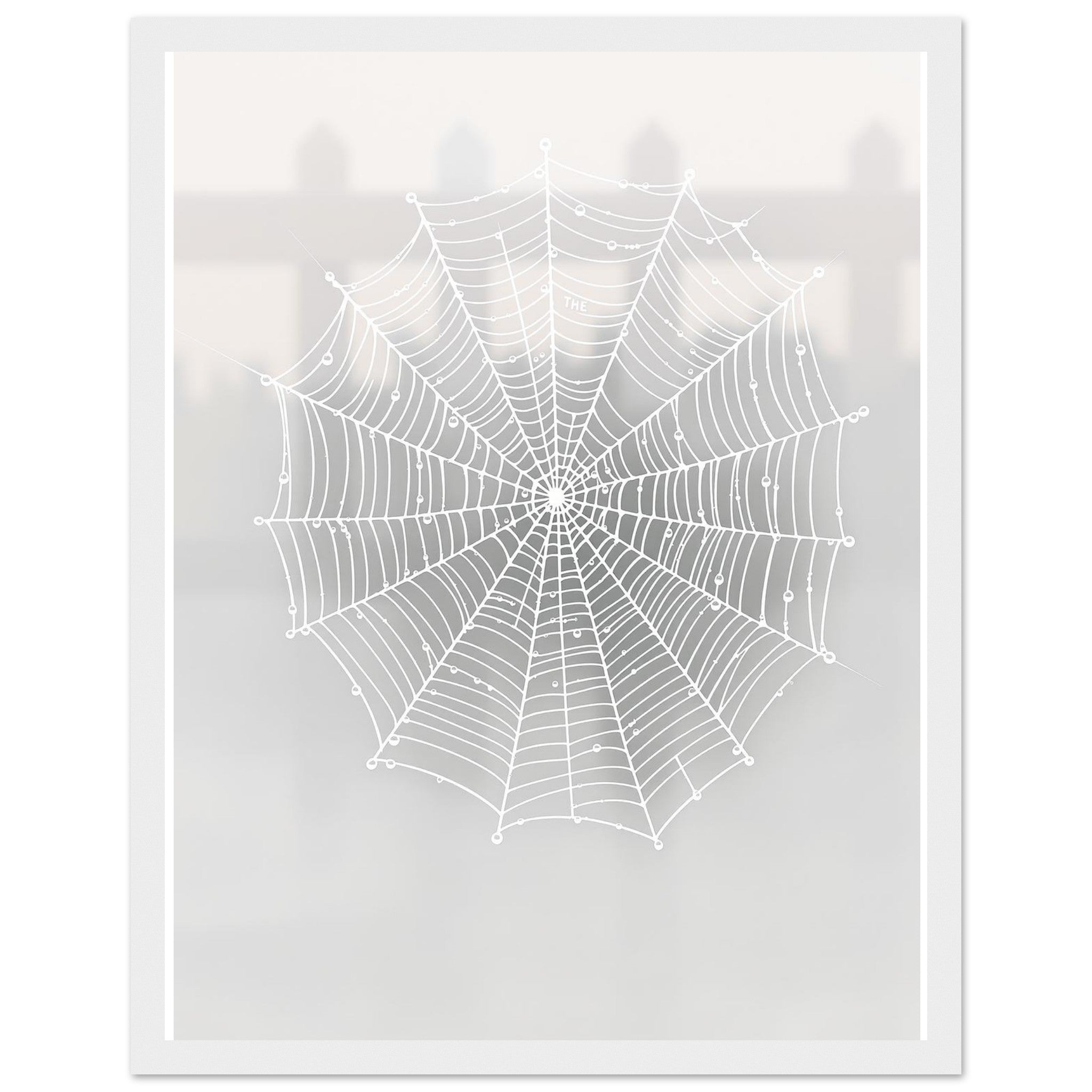 Spider Web Morning Dew Architecture Print Material — detail view | Wild Thread Co