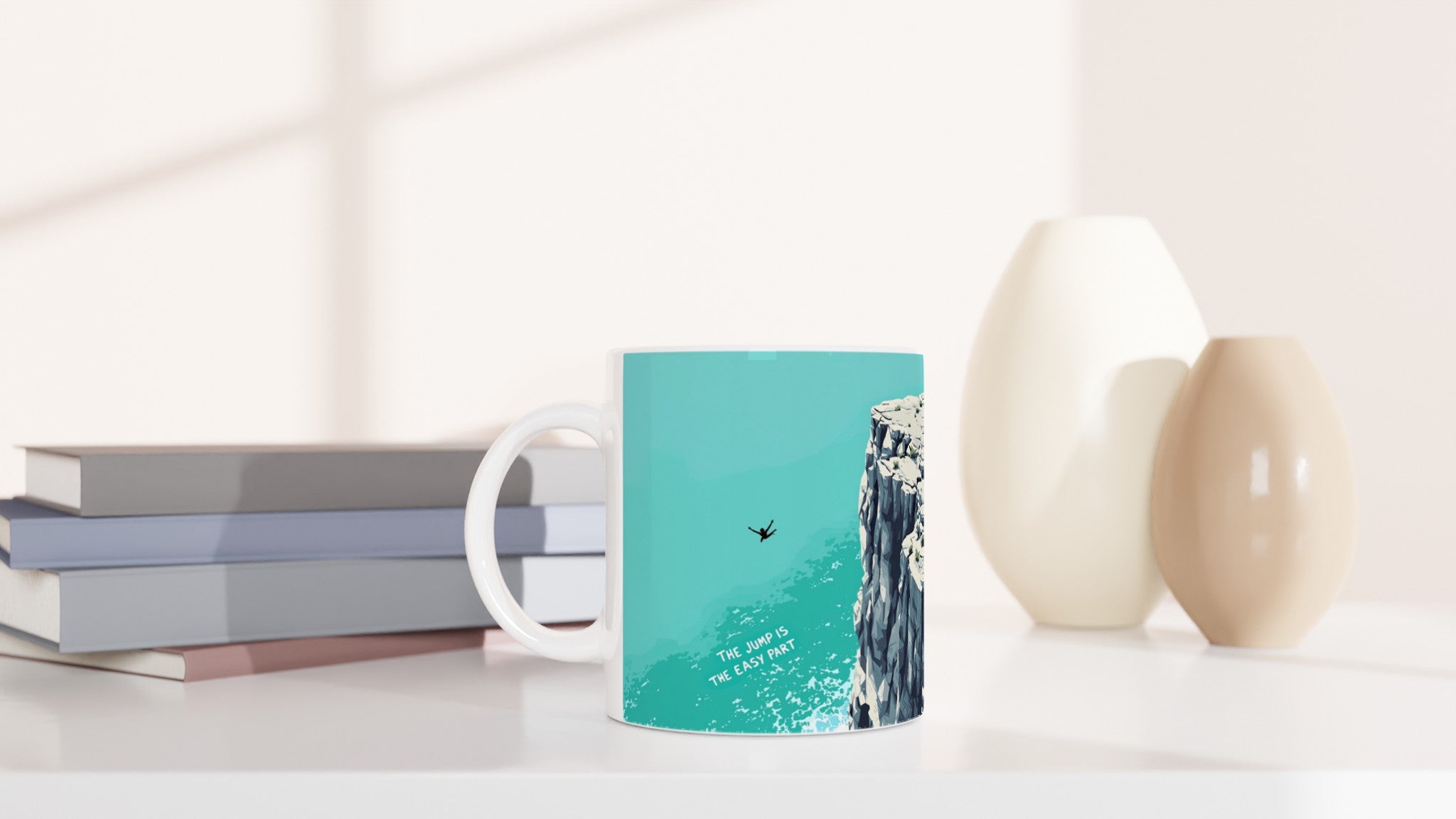 Coasteering Cliff Jump — Mug detail view | Wild Thread Co