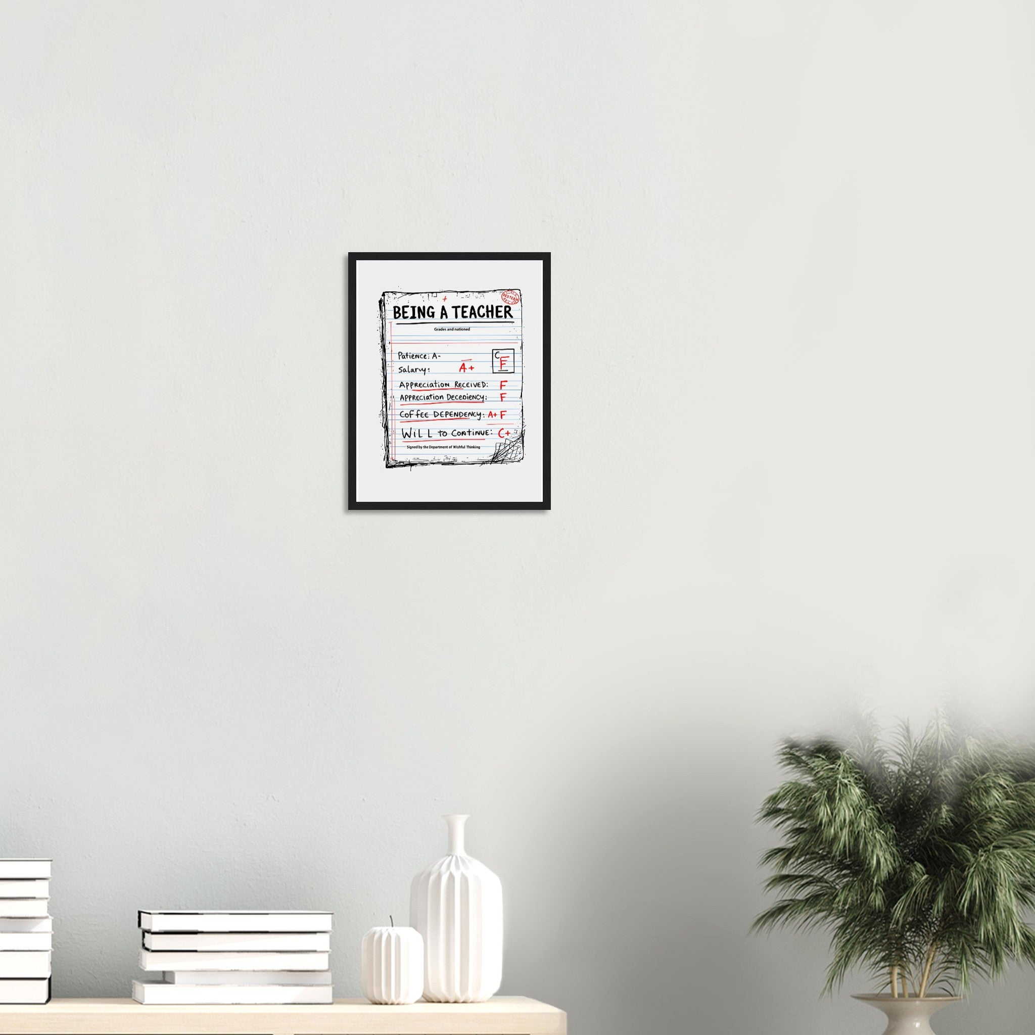 Teacher Framed Print Wall Art Ready to Hang UK Framed Art Print — detail view | Wild Thread Co