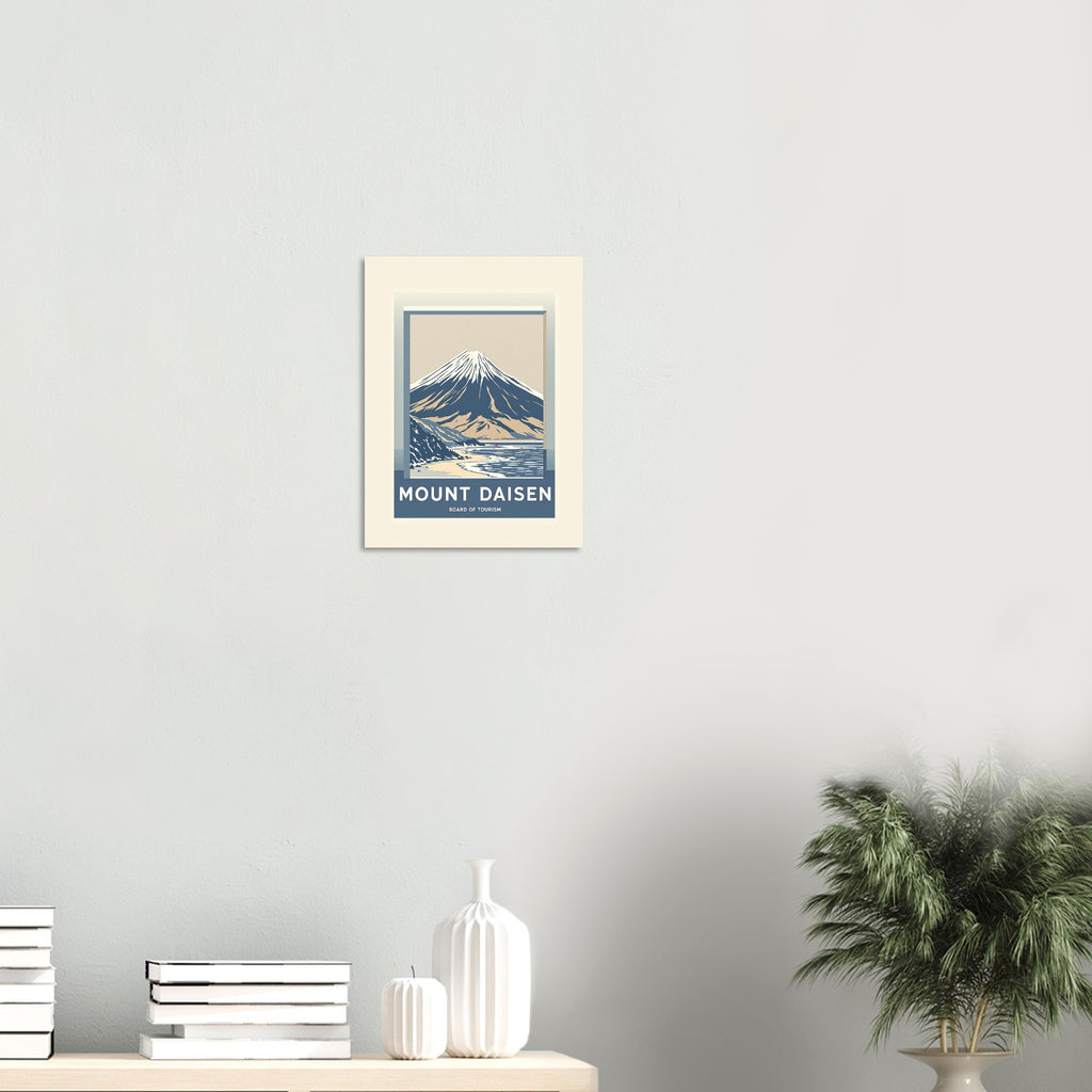 Mount Daisen Vintage Travel Poster Art Print — detail view | Wild Thread Co
