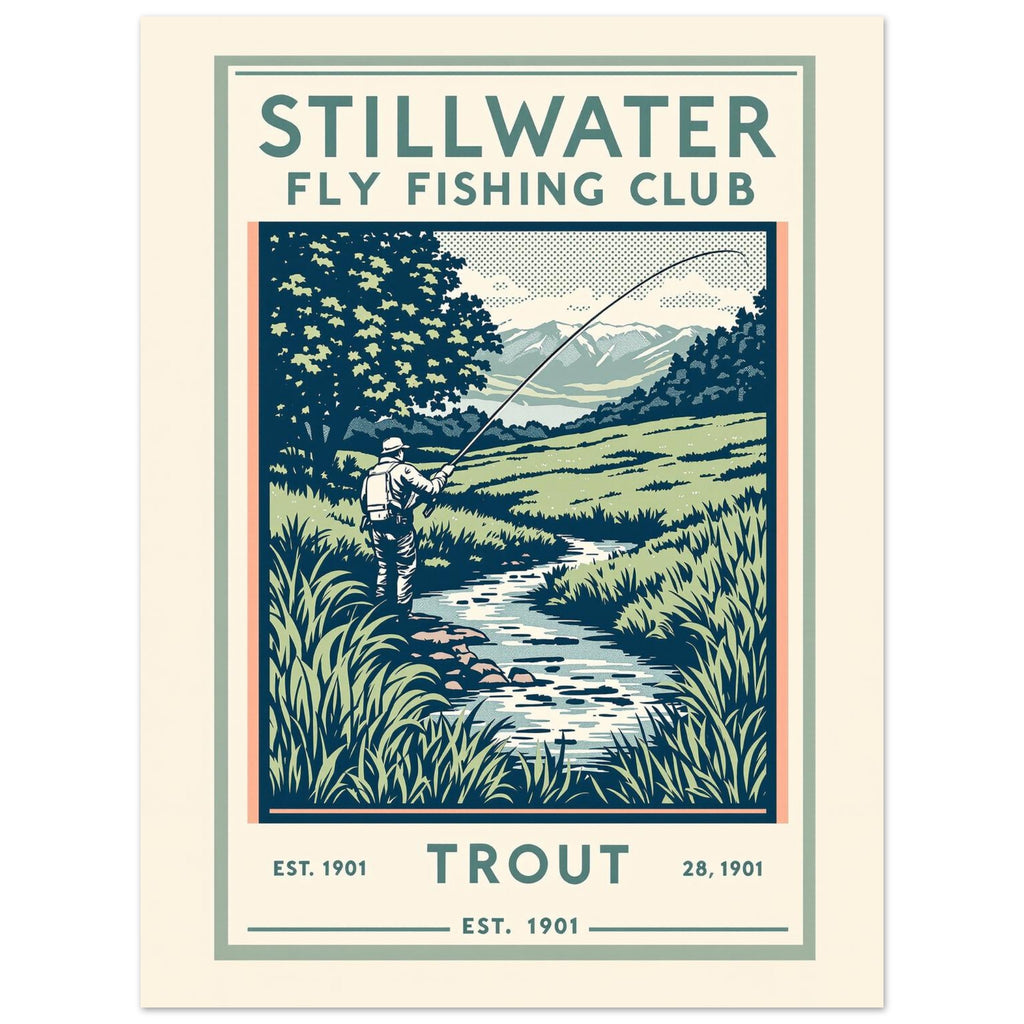 Stillwater Vintage Travel Poster Art Print — detail view | Wild Thread Co