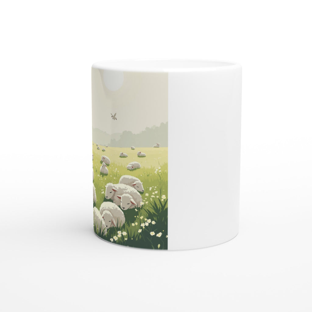Spring Lambs Field Morning Mug — detail view | Wild Thread Co