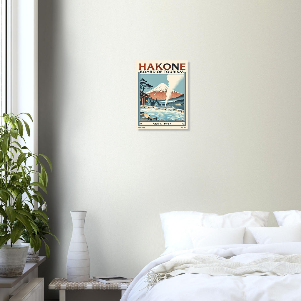 Hakone Vintage Travel Poster Art Print — detail view | Wild Thread Co