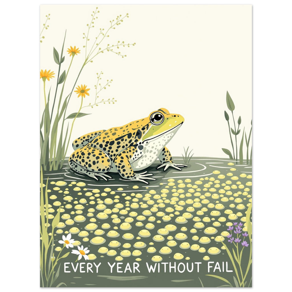 Spring Frog Pond Spawn Garden Wildlife Art A1 UK Art Print Art Print — detail view | Wild Thread Co