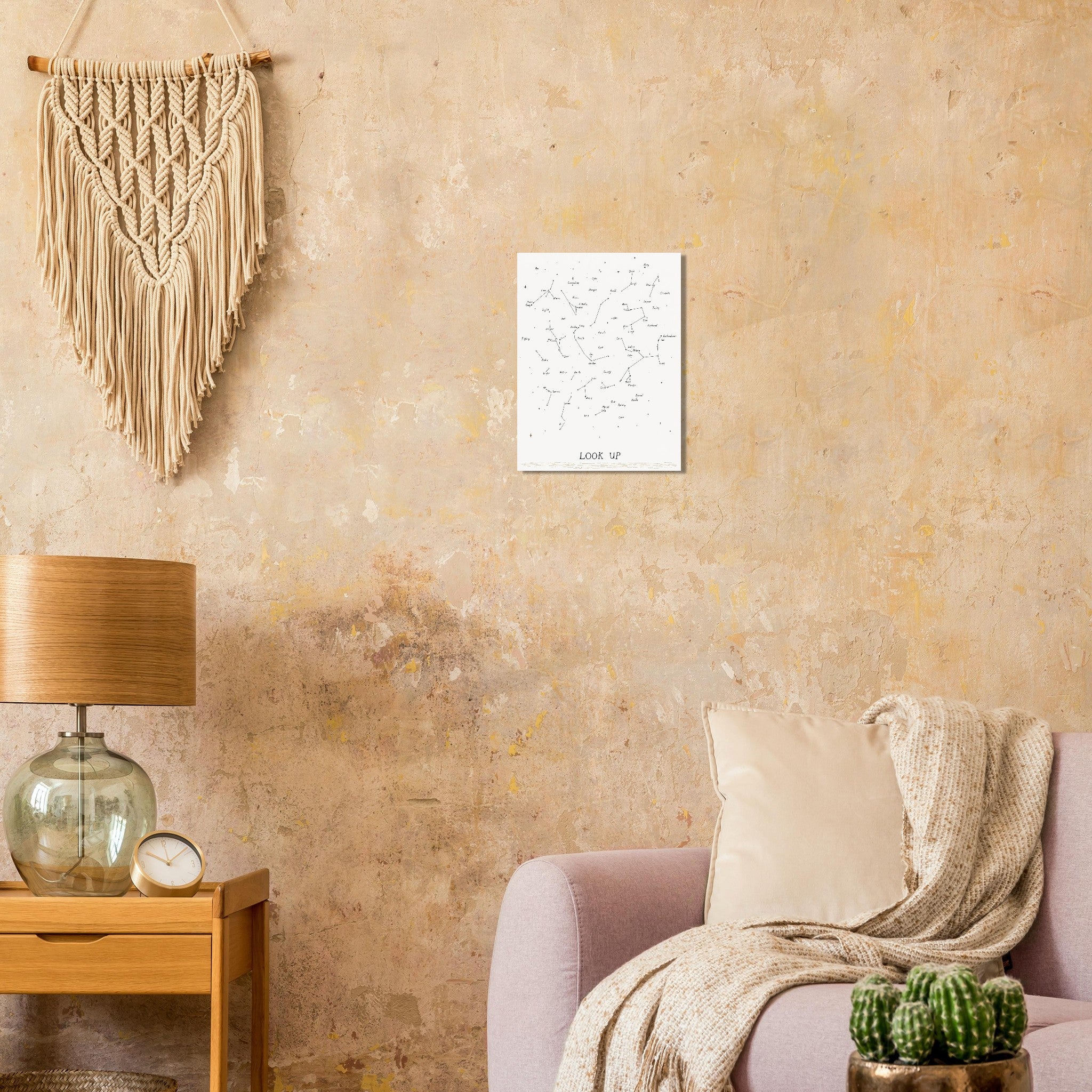 Winter Night Sky Star Chart Art Print Art Print — detail view | Wild Thread Co