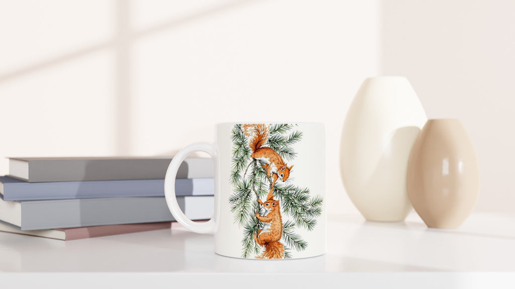 Red Squirrel Formby Pine Mug — detail view | Wild Thread Co