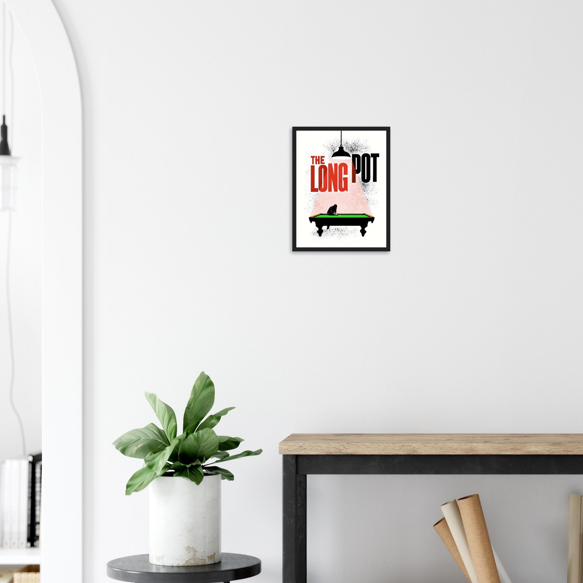 Snooker Hall Film Noir Framed Art Print — detail view | Wild Thread Co