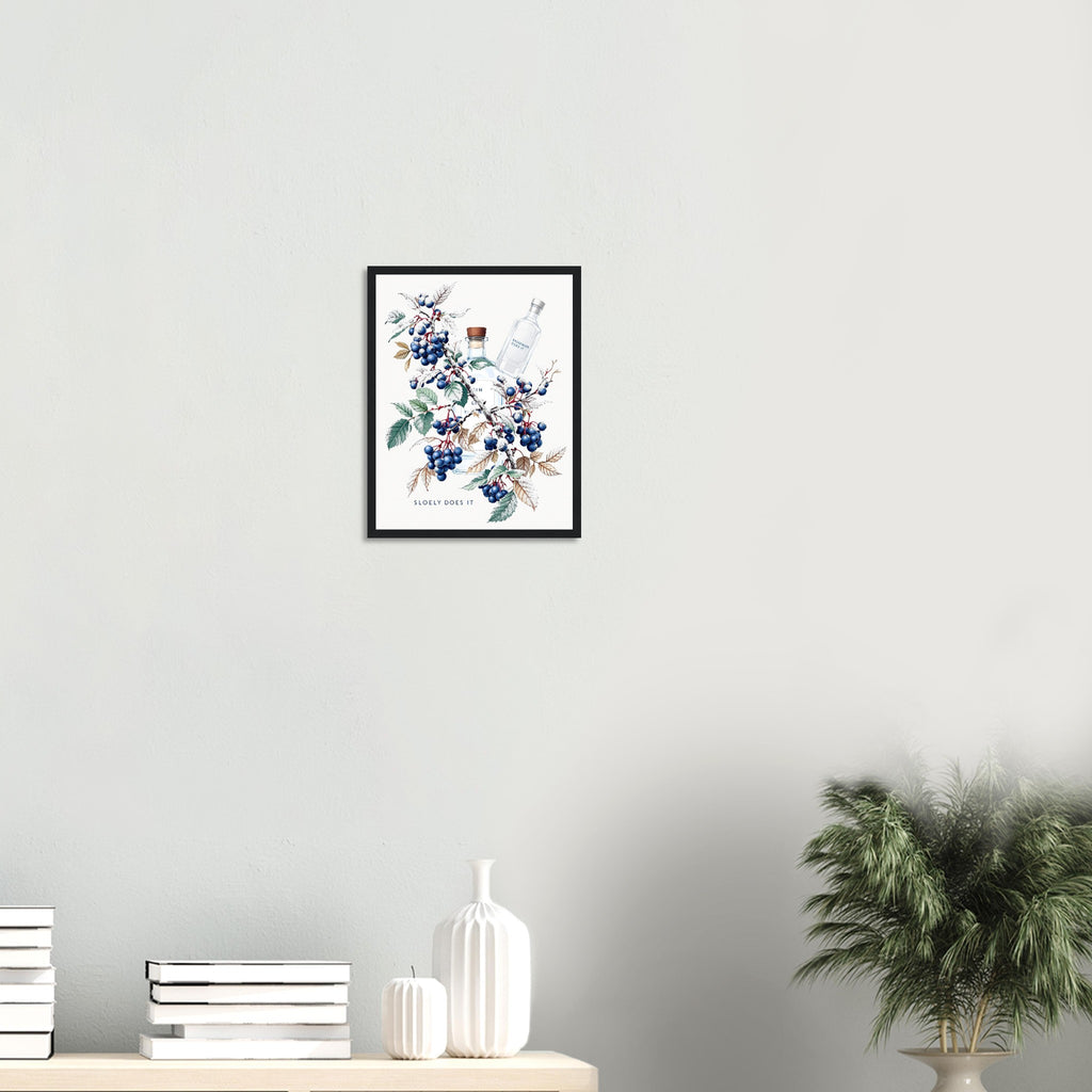 Sloe Berry Blackthorn Frost Gin Framed Art Print — detail view | Wild Thread Co