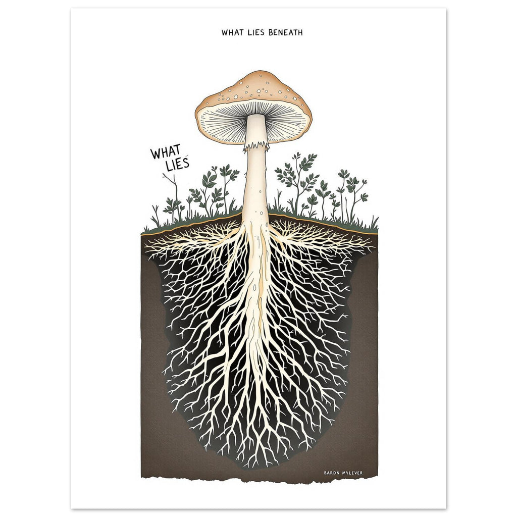 Mycelium Network Cross-Section Art Print Art Print — detail view | Wild Thread Co
