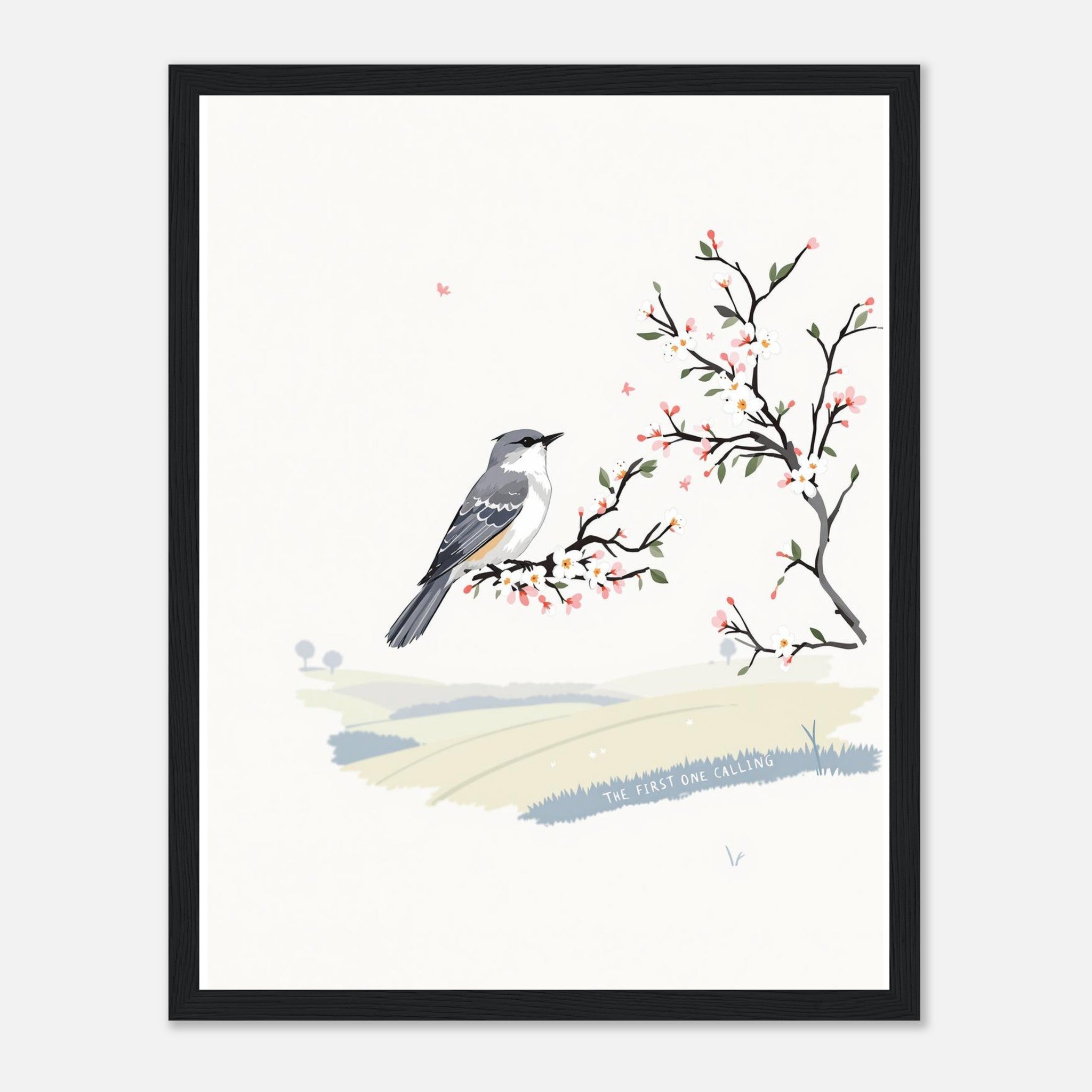 Cuckoo Spring Hawthorn Blossom Framed Art Print — detail view | Wild Thread Co