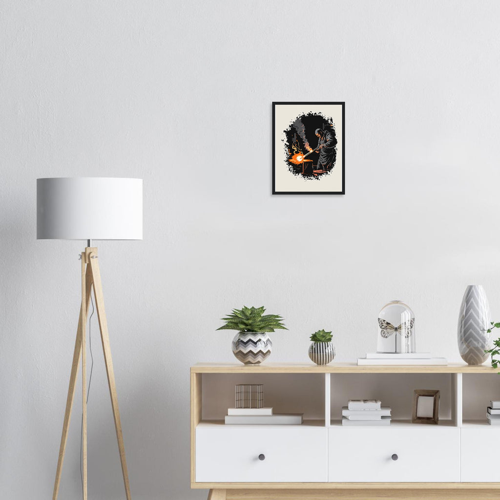 Glass Blower Craft Workshop Framed Print Wall Art Ready to Hang UK — Framed Art Print | Wild Thread Co