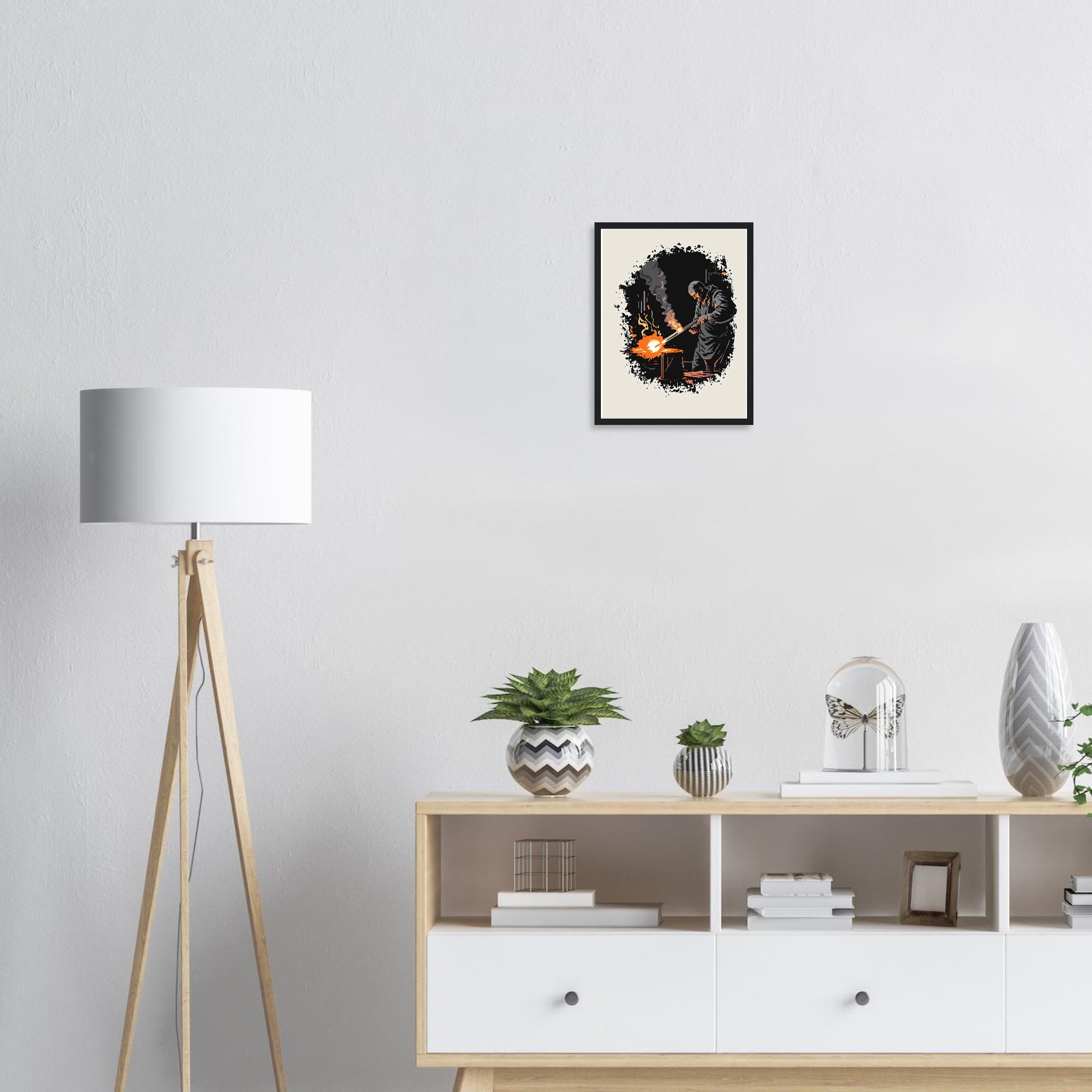 Glass Blower Craft Workshop Framed Print Wall Art Ready to Hang UK — Framed Art Print | Wild Thread Co