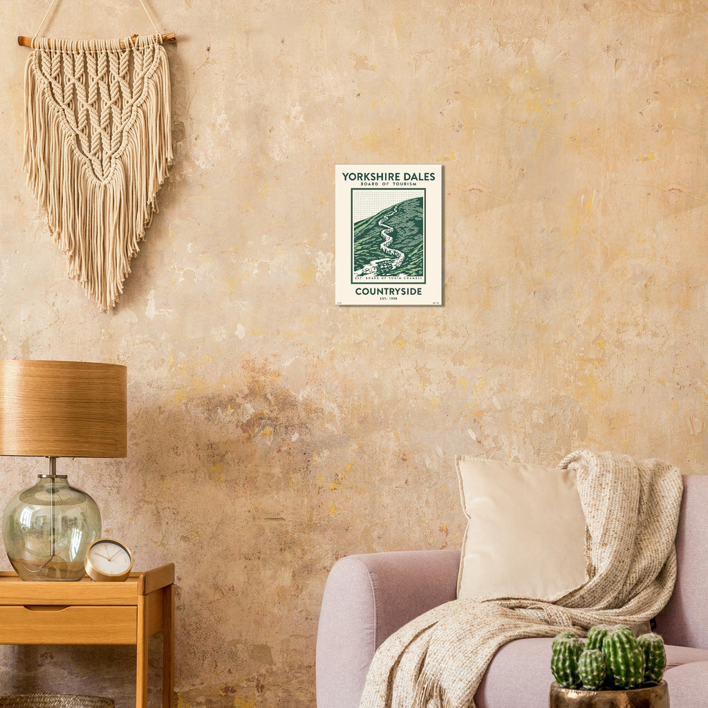 Yorkshire Dales Vintage Travel Poster Art Print — detail view | Wild Thread Co