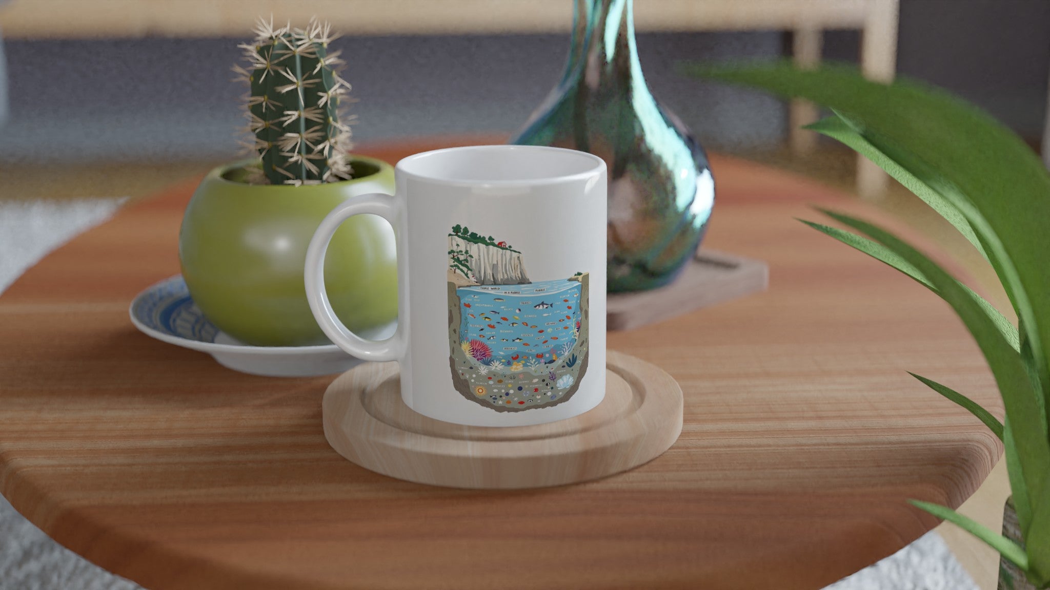 Rock Pool Tidal Cross-section Mug — detail view | Wild Thread Co