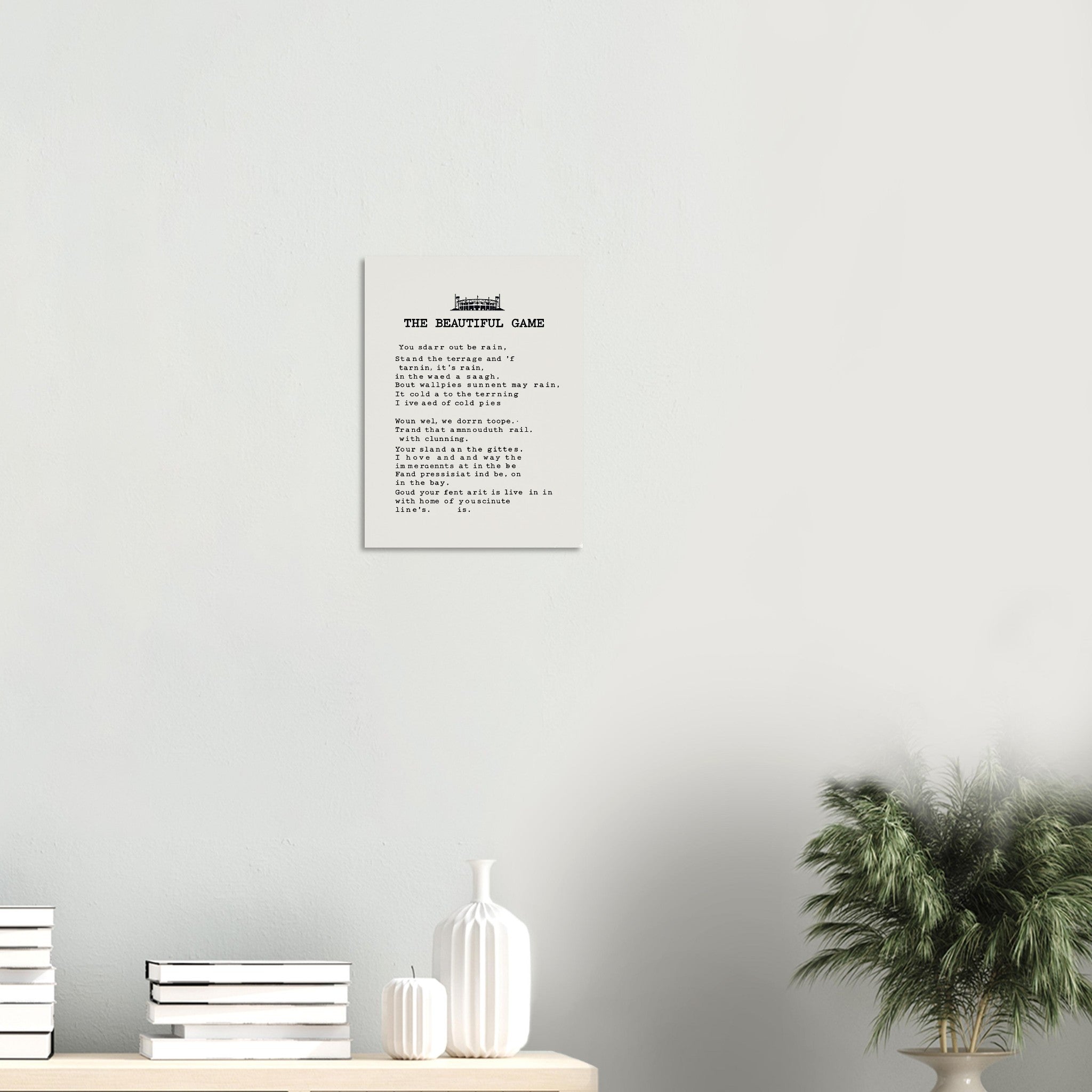 Retro British Football Terrace Poetry Art Print Art Print — detail view | Wild Thread Co