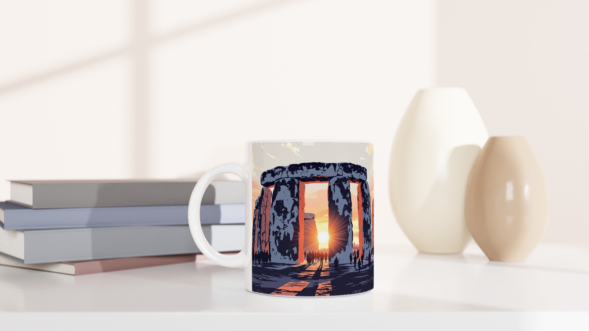 Stonehenge Winter Solstice Dawn Mug — detail view | Wild Thread Co