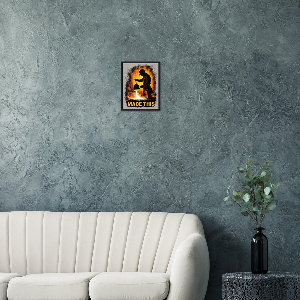 Steelworker Furnace Heritage Framed Art Print — detail view | Wild Thread Co