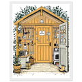 Allotment Shed Sanctuary Framed Art Print — detail view | Wild Thread Co