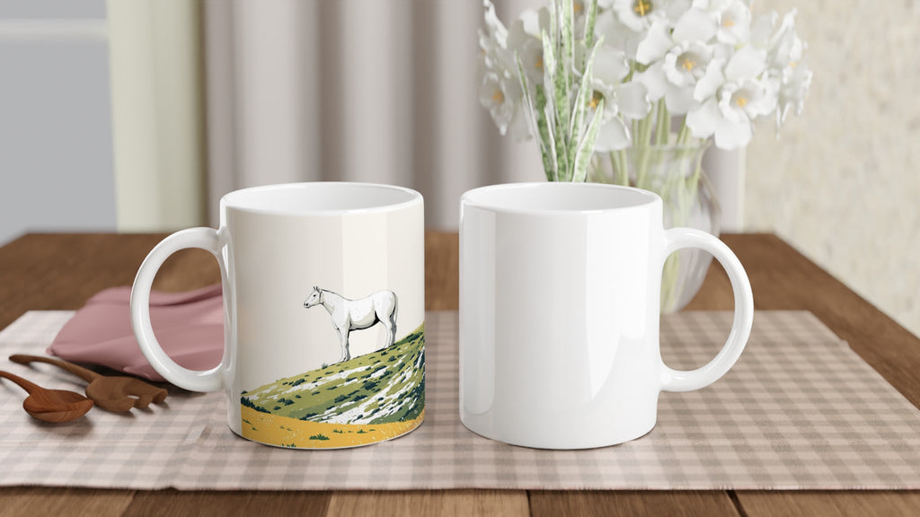 Chalk White Horse Hill Prehistoric Mug — detail view | Wild Thread Co