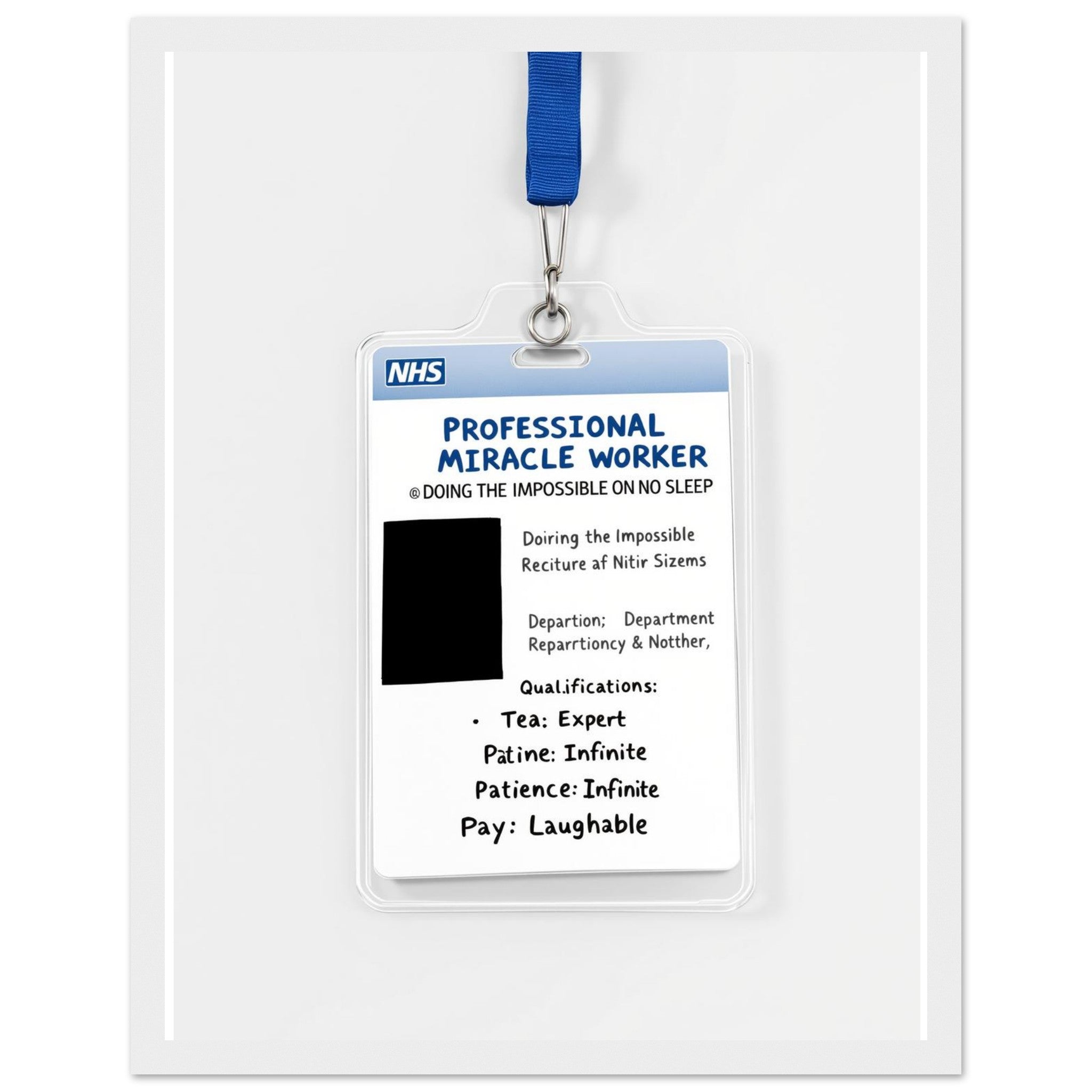 Nurse Nhs Framed Print Wall Art Ready to Hang UK Framed Art Print — detail view | Wild Thread Co