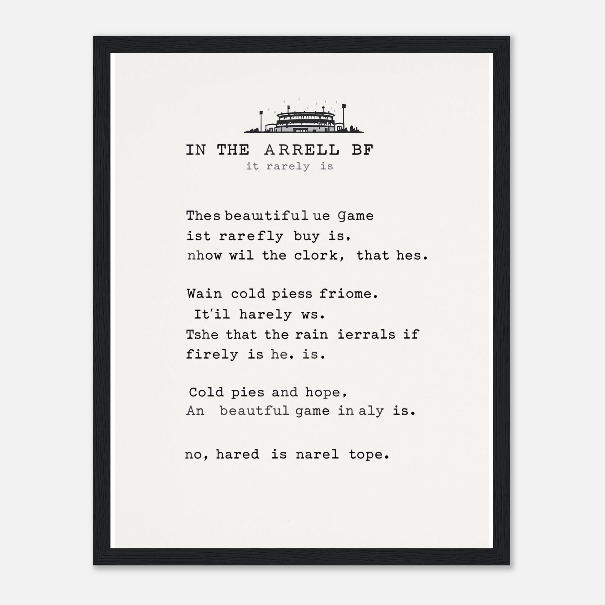 Football Terrace Poem Framed Print — Framed Art Print | Wild Thread Co