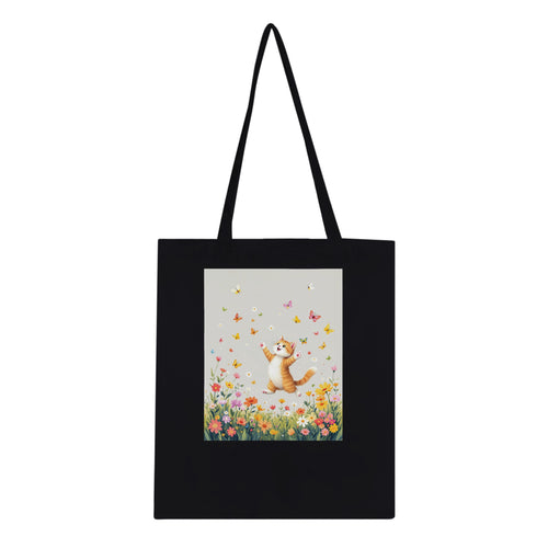 Cat Chasing Butterflies Tote Bag Cotton Shopper UK — Tote Bag | Wild Thread Co