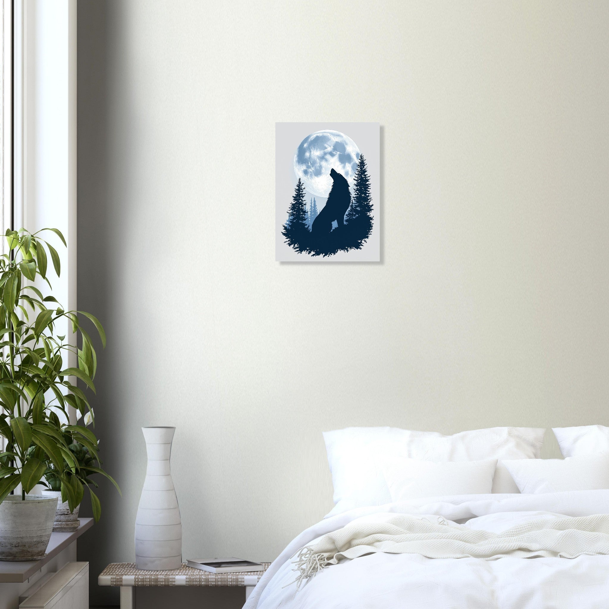 dog howling moon Art Print Poster Wall Art UK — Art Print | Wild Thread Co