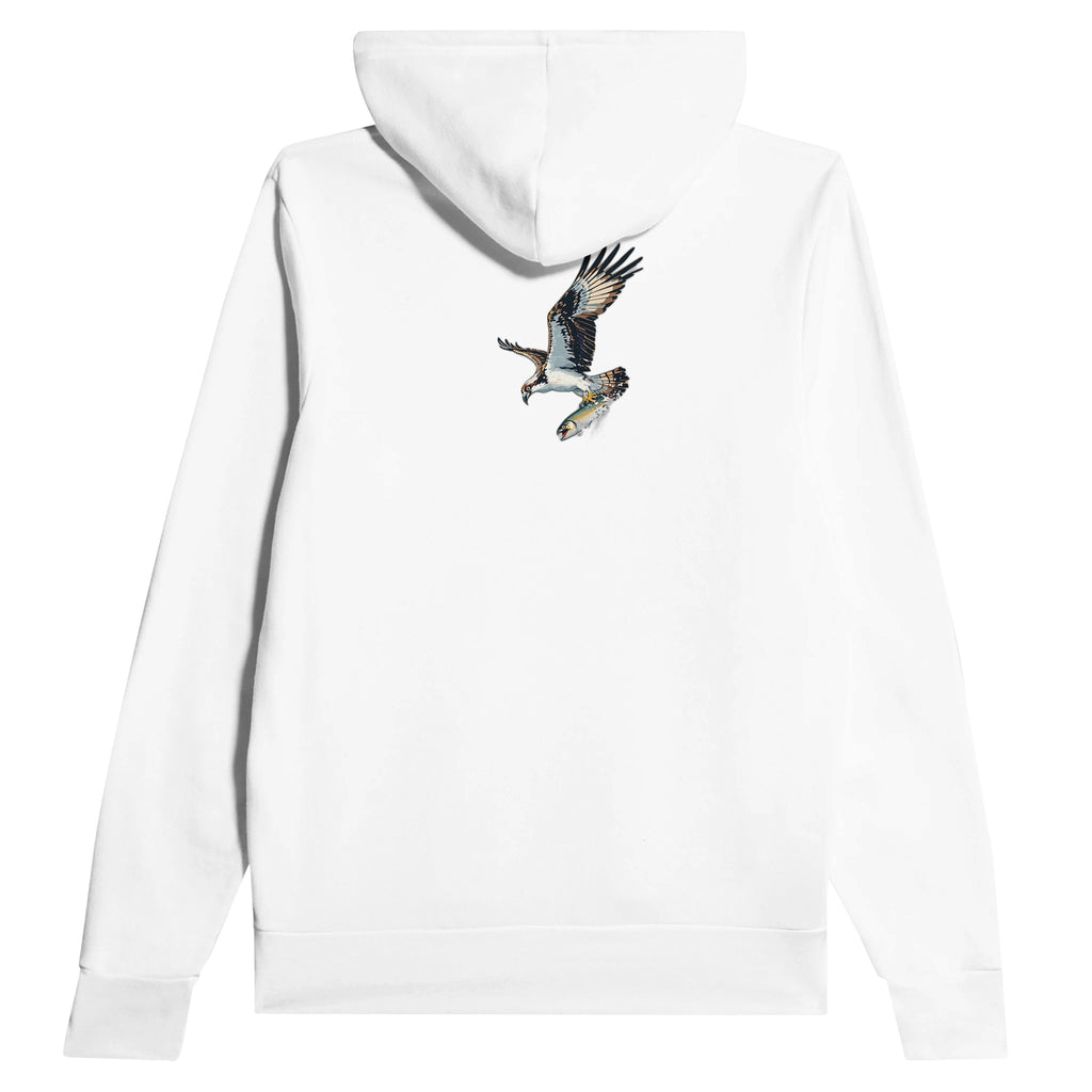 Osprey Diving Fishing River Hoodie — detail view | Wild Thread Co