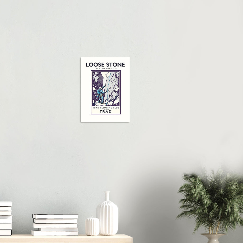 Loose Stone Vintage Travel Poster Art Print — detail view | Wild Thread Co