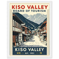 Kiso Valley Vintage Travel Poster Framed Art Print — detail view | Wild Thread Co