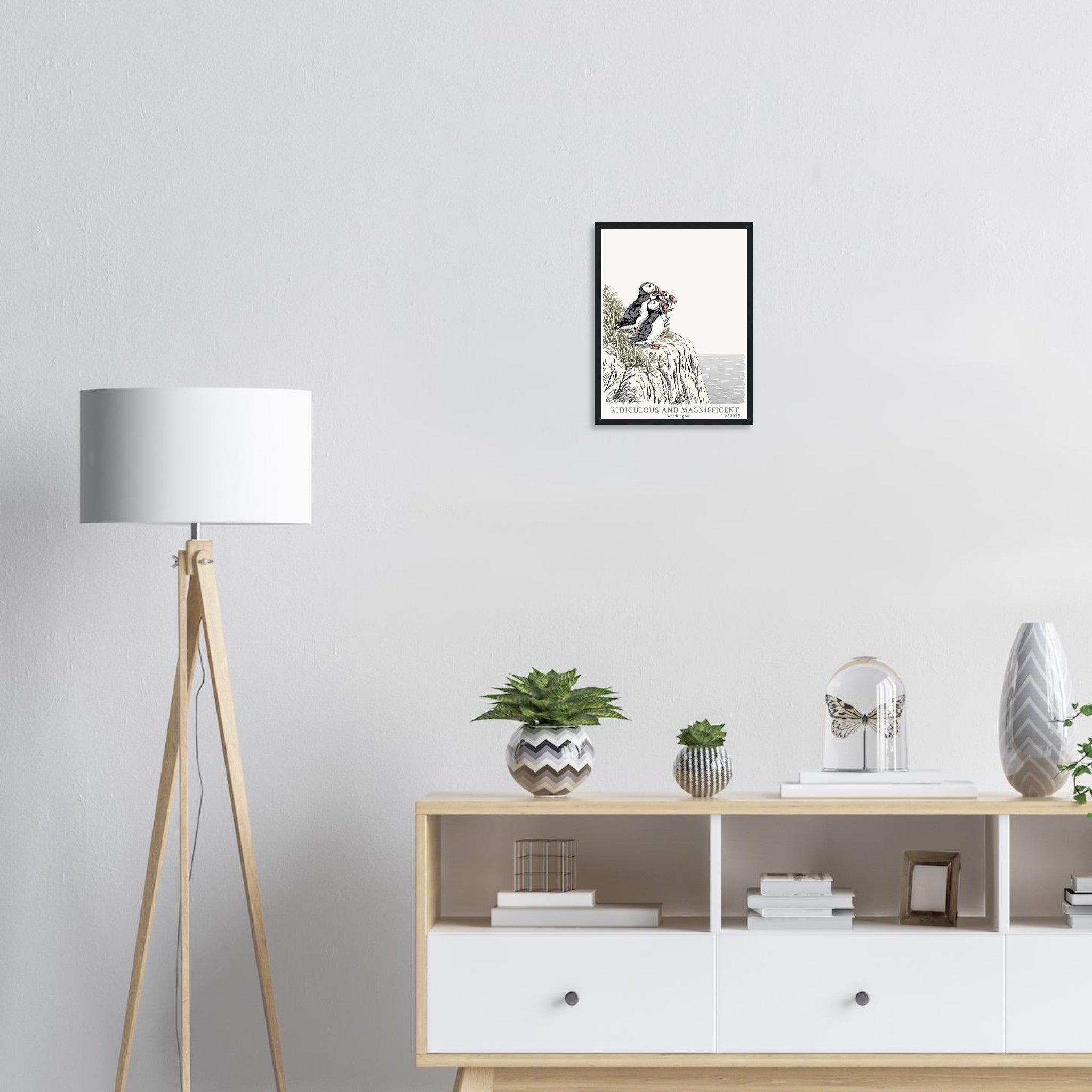 Puffin Colony Framed Print — Framed Art Print | Wild Thread Co