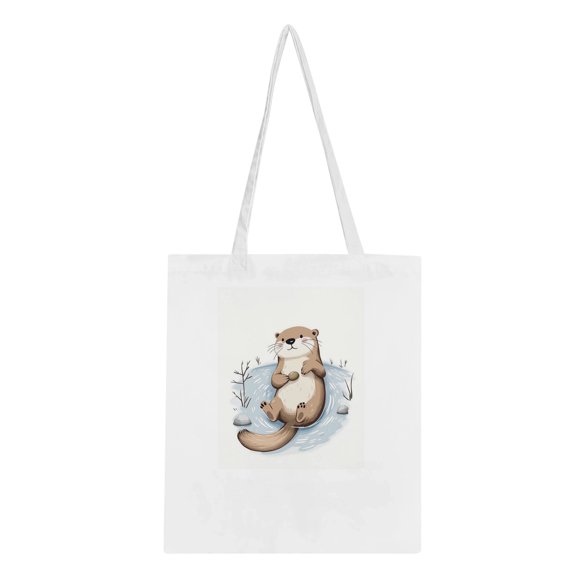 Otter Playing Tote Bag Cotton Shopper UK — Tote Bag | Wild Thread Co UK