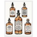 Apothecary Bottles Framed Print Wall Art Ready to Hang UK Framed Art Print — detail view | Wild Thread Co