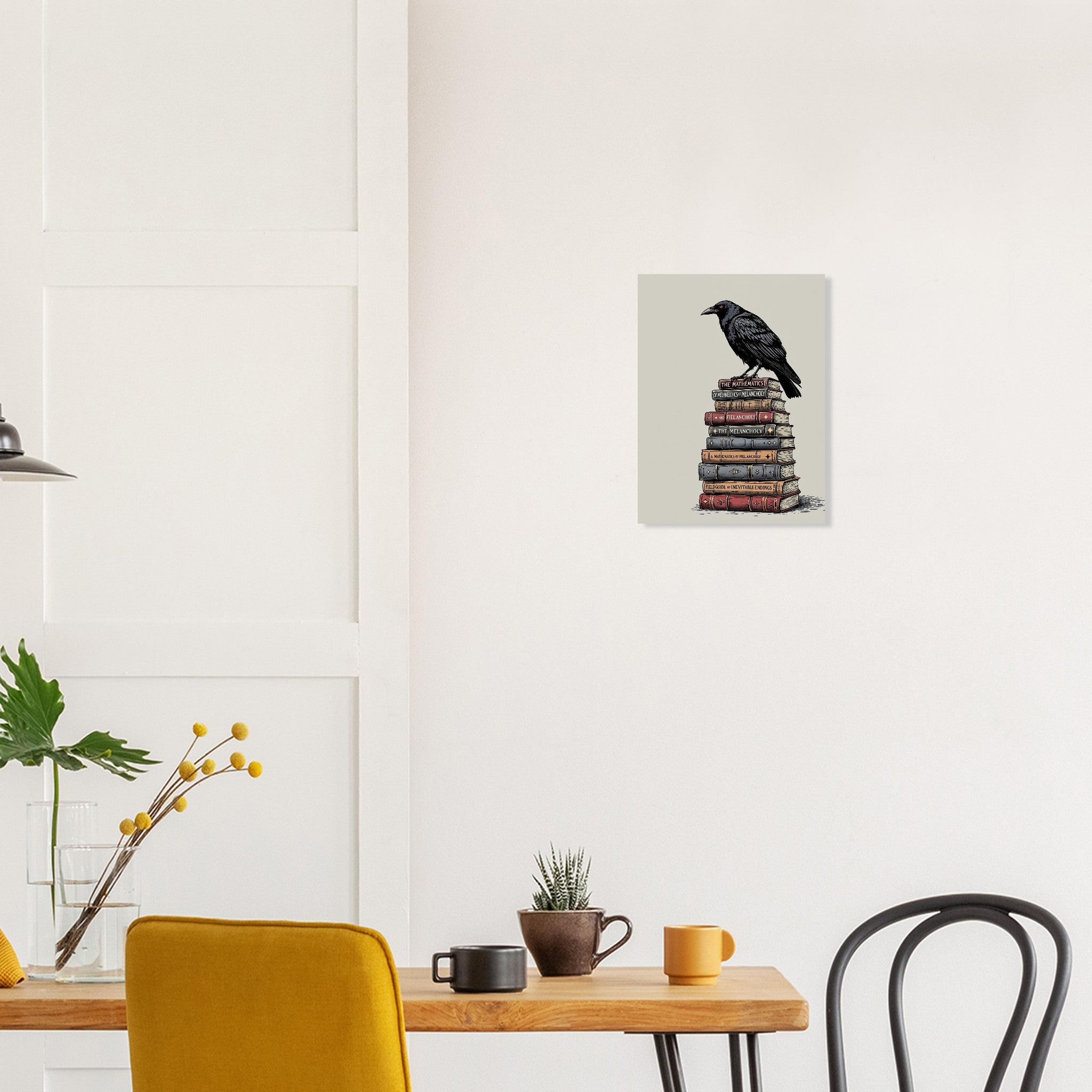 Raven Library Dark Academia Art Print Print Material — detail view | Wild Thread Co