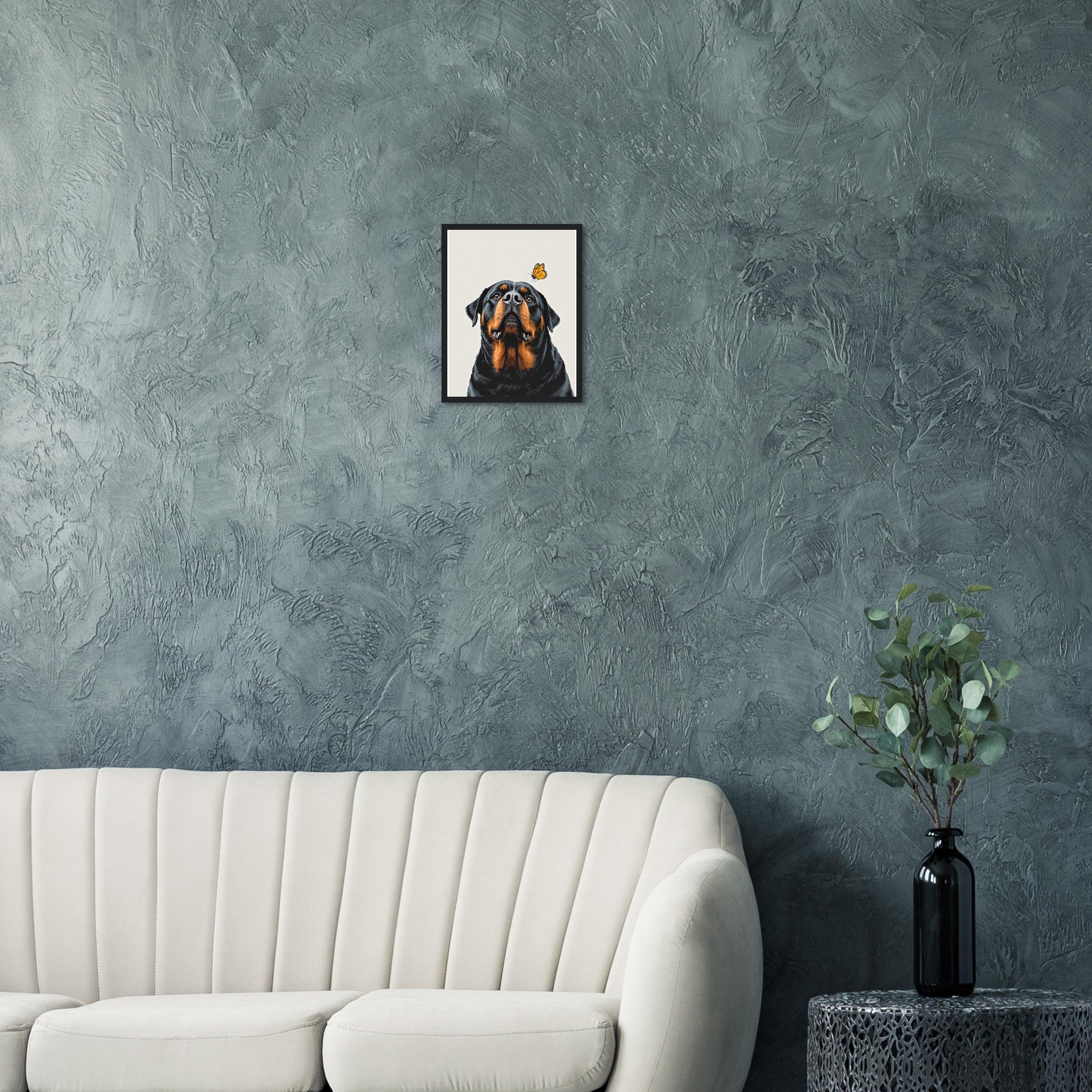 Rottweiler Gentle Framed Art Print — detail view | Wild Thread Co