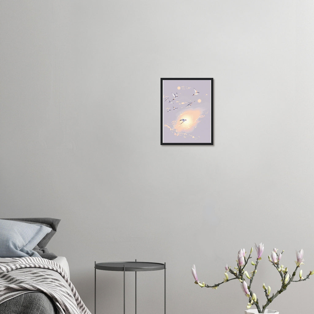 Swift Summer Evening Sky Framed Art Print — detail view | Wild Thread Co