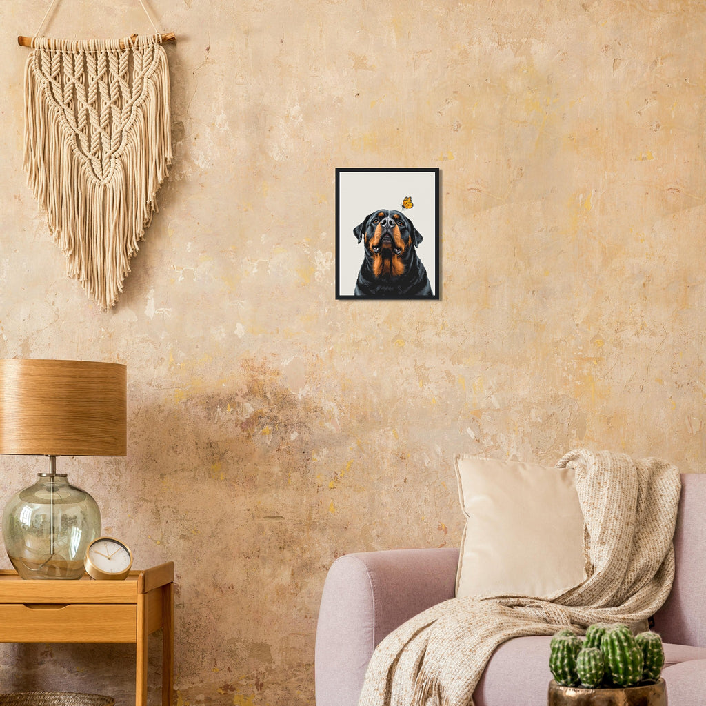 Rottweiler Gentle Framed Art Print — detail view | Wild Thread Co