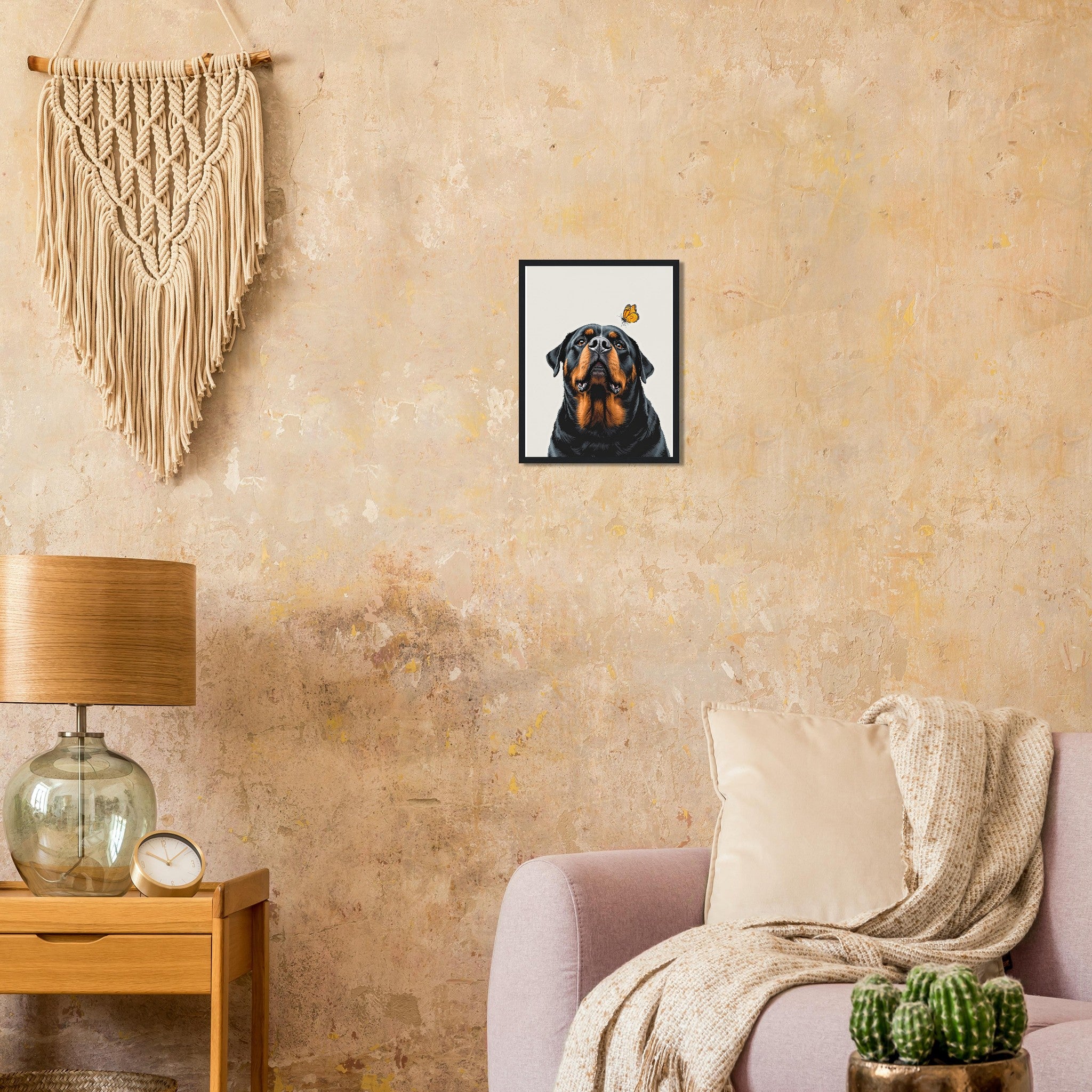Rottweiler Gentle Framed Art Print — detail view | Wild Thread Co