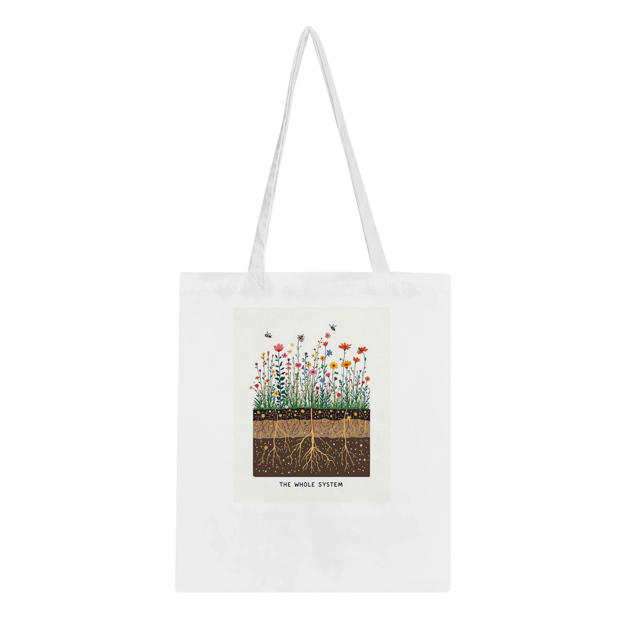 Wildflower Meadow Pollinator Cross-section Tote Bag Cotton Shopper UK UK Gift — Tote Bag | Wild Thread Co UK