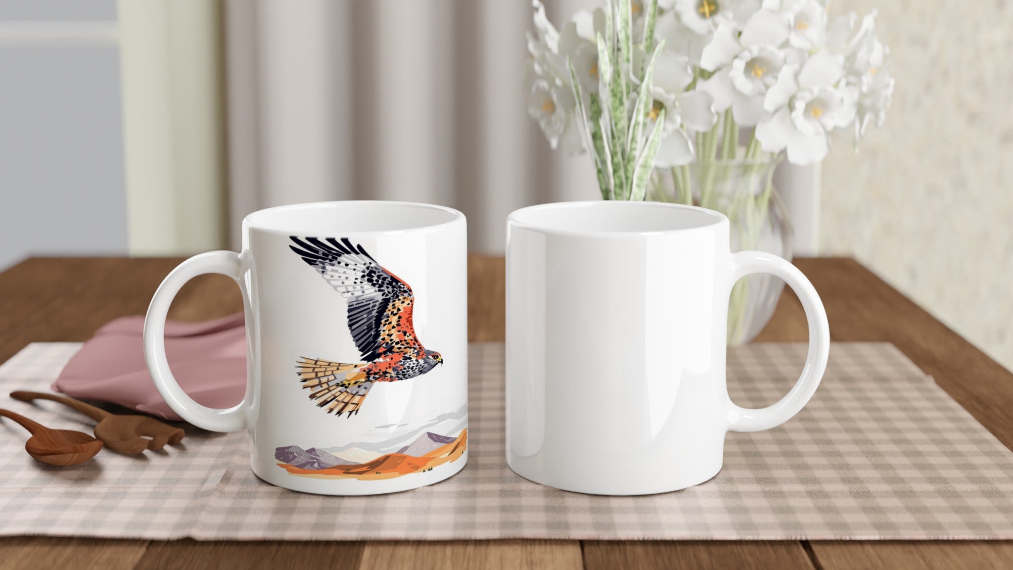 Red Kite Soaring Wales Conservation Mug — detail view | Wild Thread Co