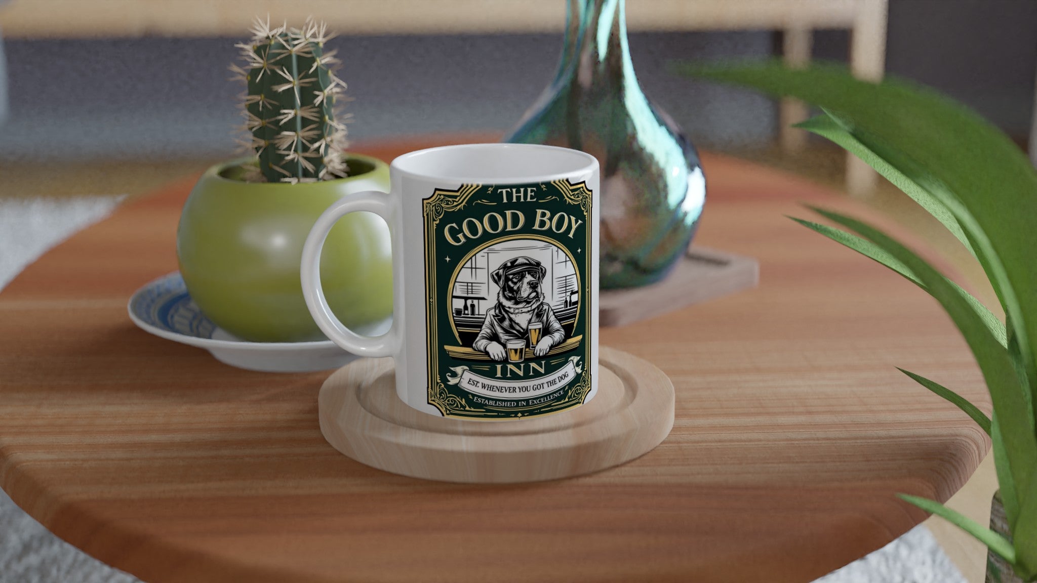 The Good Boy Inn Dog Dad Pub Shirt Art Print Art Print — detail view | Wild Thread Co