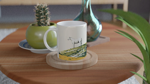Chalk White Horse Hill Prehistoric Mug — detail view | Wild Thread Co