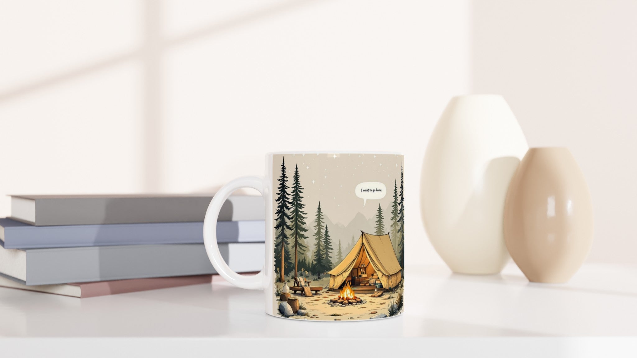 Camping Gone Wrong Humour Mug — detail view | Wild Thread Co
